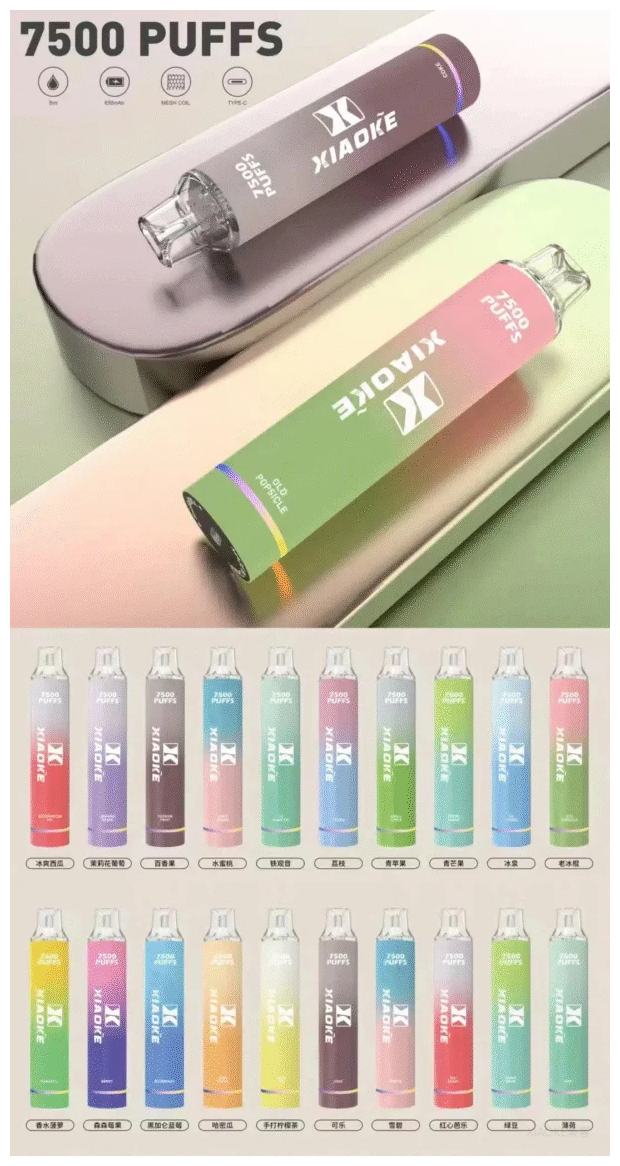 XIAOKE梟客電子菸  7500口一次性拋棄式 炫酷發光設計【17種口味】
